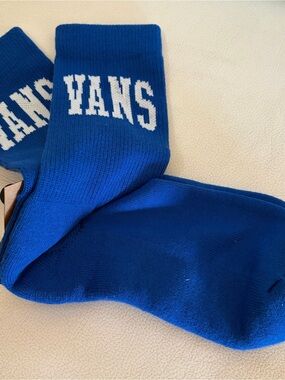 Vans Royal Blue Crew Socks with White Logo